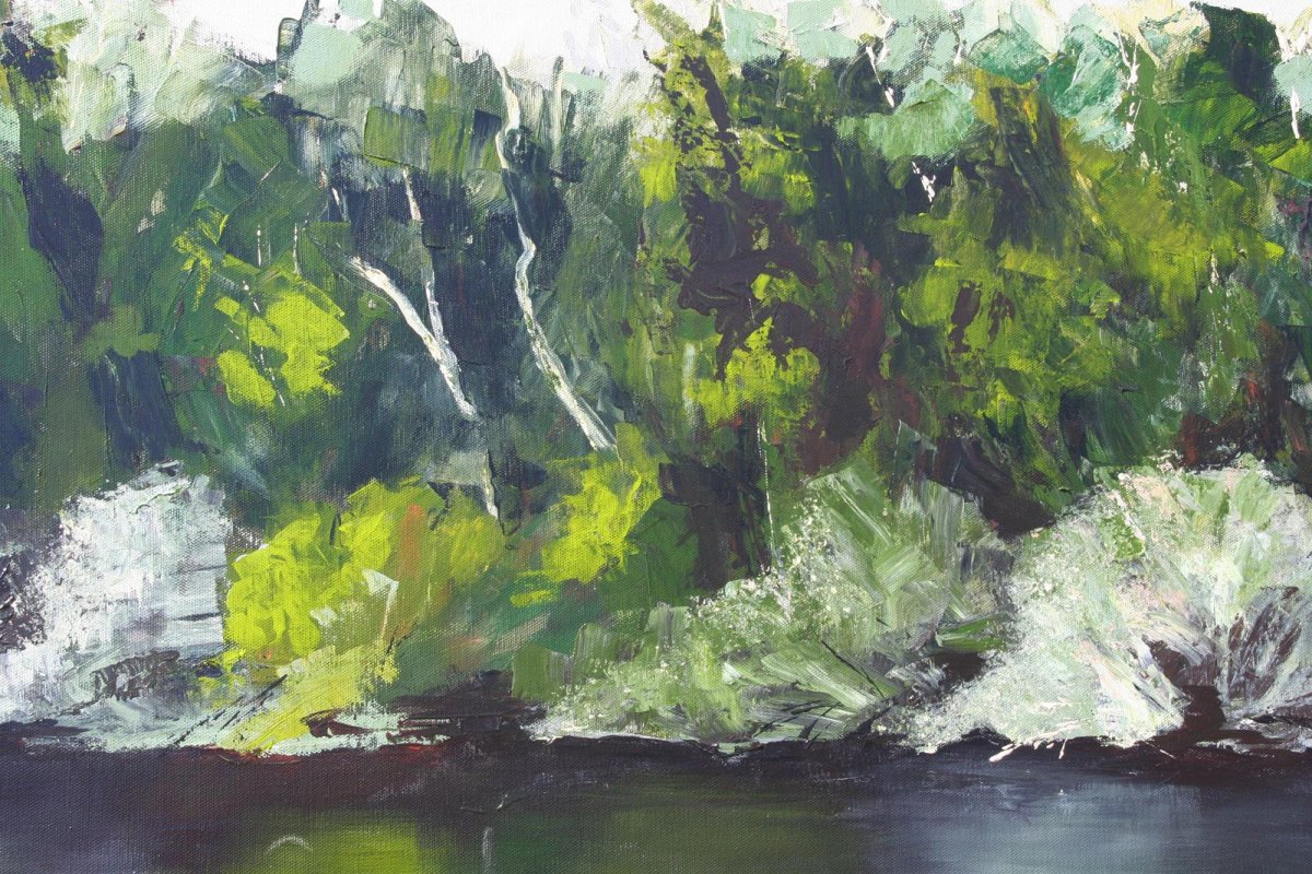 Glenelg River 6, acrylic on canvas, painting for sale for $980 by artist Heather Wood.