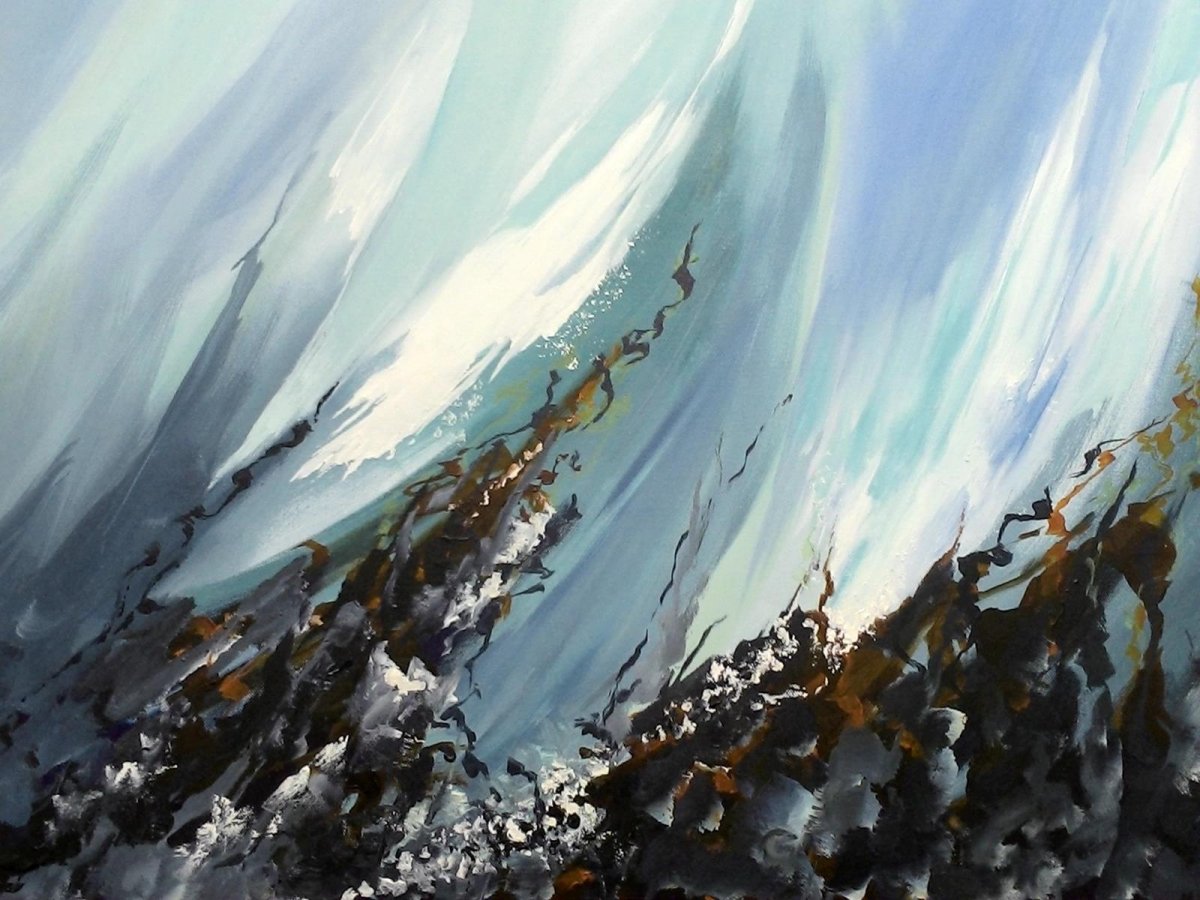 In the Wave 2, painting by artist Heather Wood
