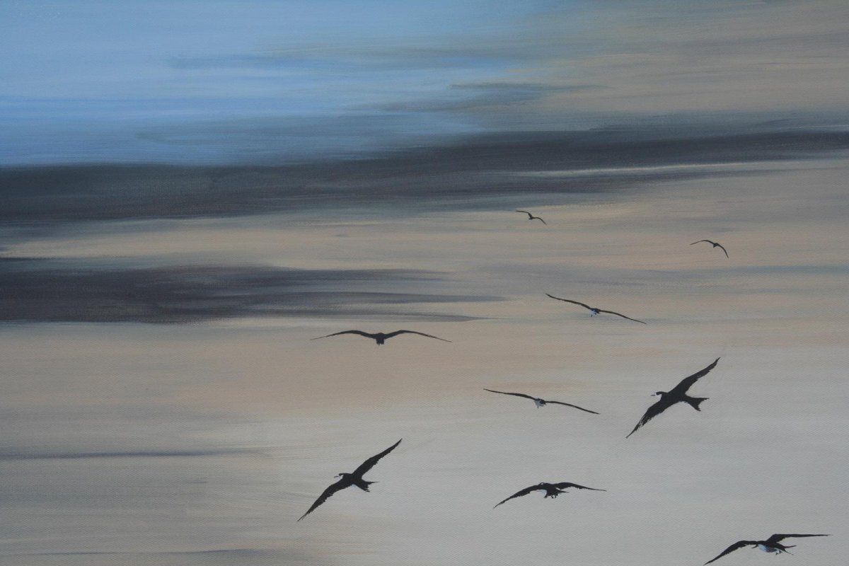 Sooty Terns, painting by artist Heather Wood
