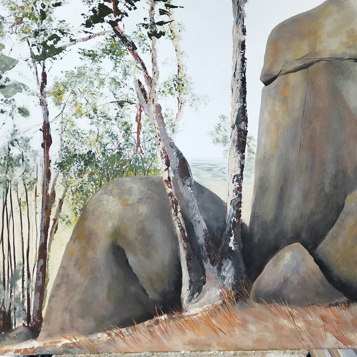 Strathbogie Ranges series, acrylic on linen, painting by Heather Wood, commission