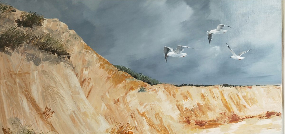 Yambuk II, Dunes exhibition, acrylic painting by Heather Wood